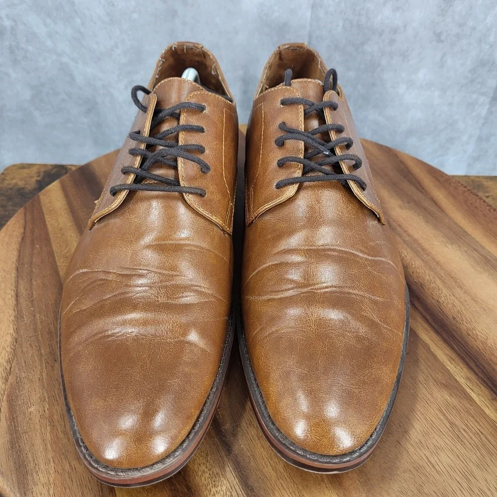 Goodfellow Oxford Shoes Mens 12 Brown Faux‎ Leather  Dress Shoes F317004